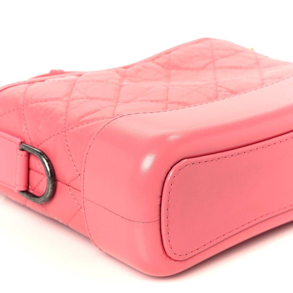Aged Calfskin Quilted Small Gabrielle Hobo Pink
