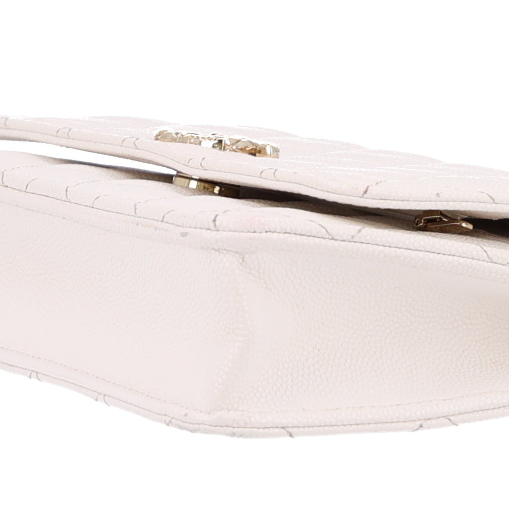 Caviar Quilted Wallet On Chain WOC White