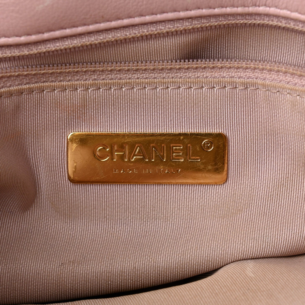 Lambskin Quilted Large Chanel 19 Flap Light Pink