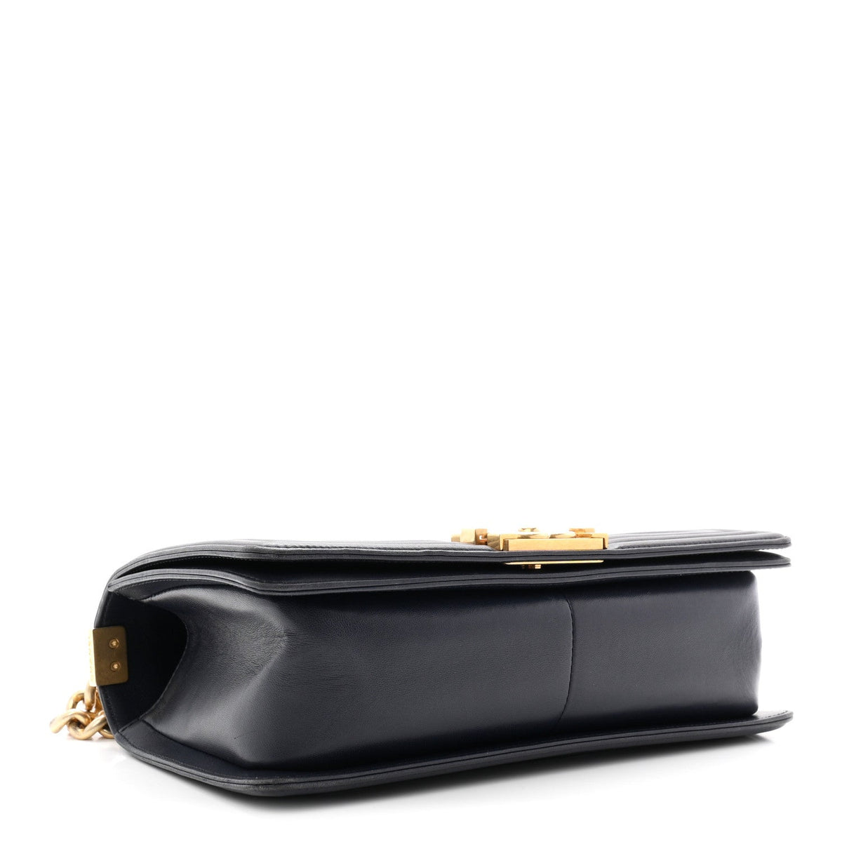 Lambskin Quilted Medium Boy Flap Navy