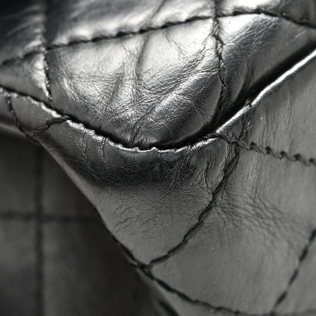 Aged Calfskin Quilted 2.55 Reissue 226 Flap Black