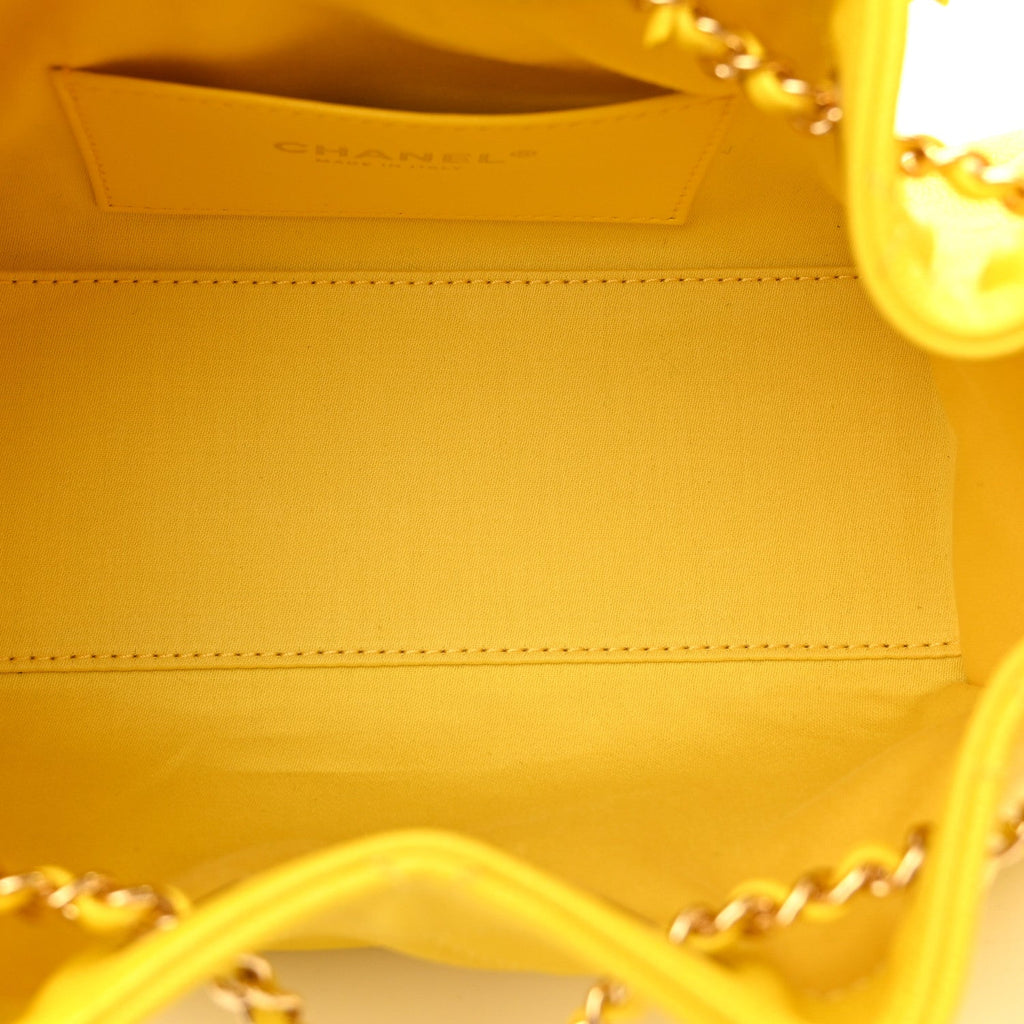 Caviar Quilted Mini Chanel 25 Handbag  Yellow