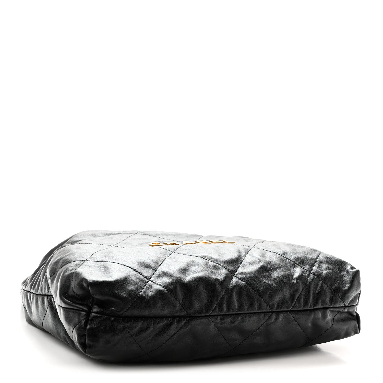 Shiny Calfskin Quilted Chanel 22 Black