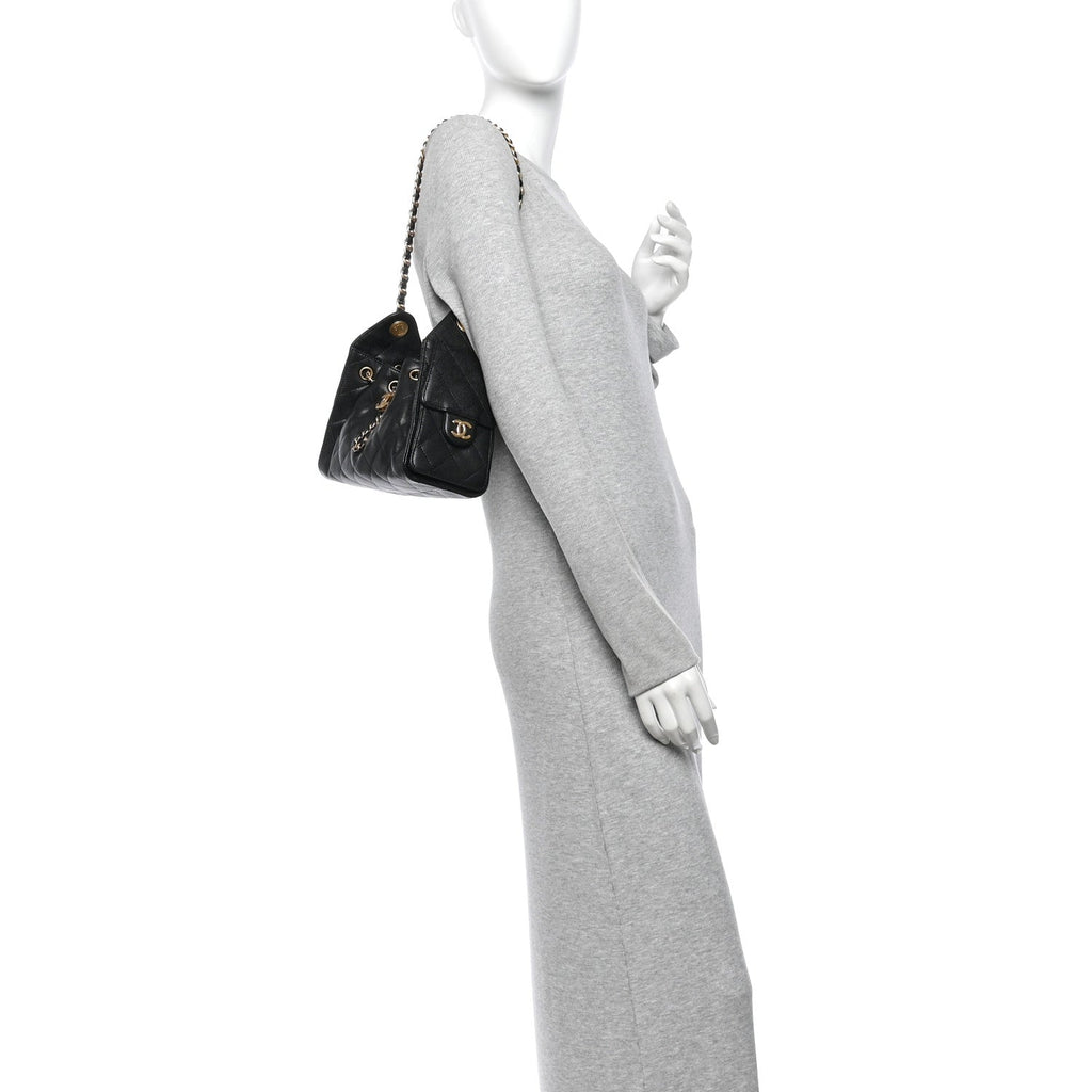 Caviar Quilted Mini Chanel 25 Handbag Black
