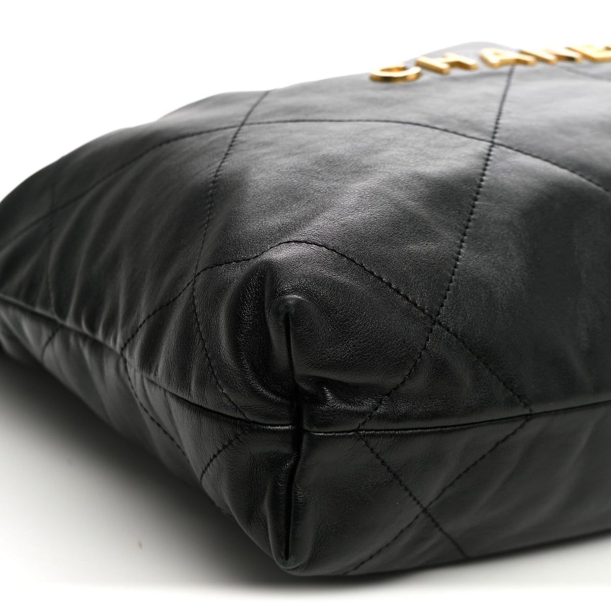 Shiny Calfskin Quilted Small Chanel 22 Black