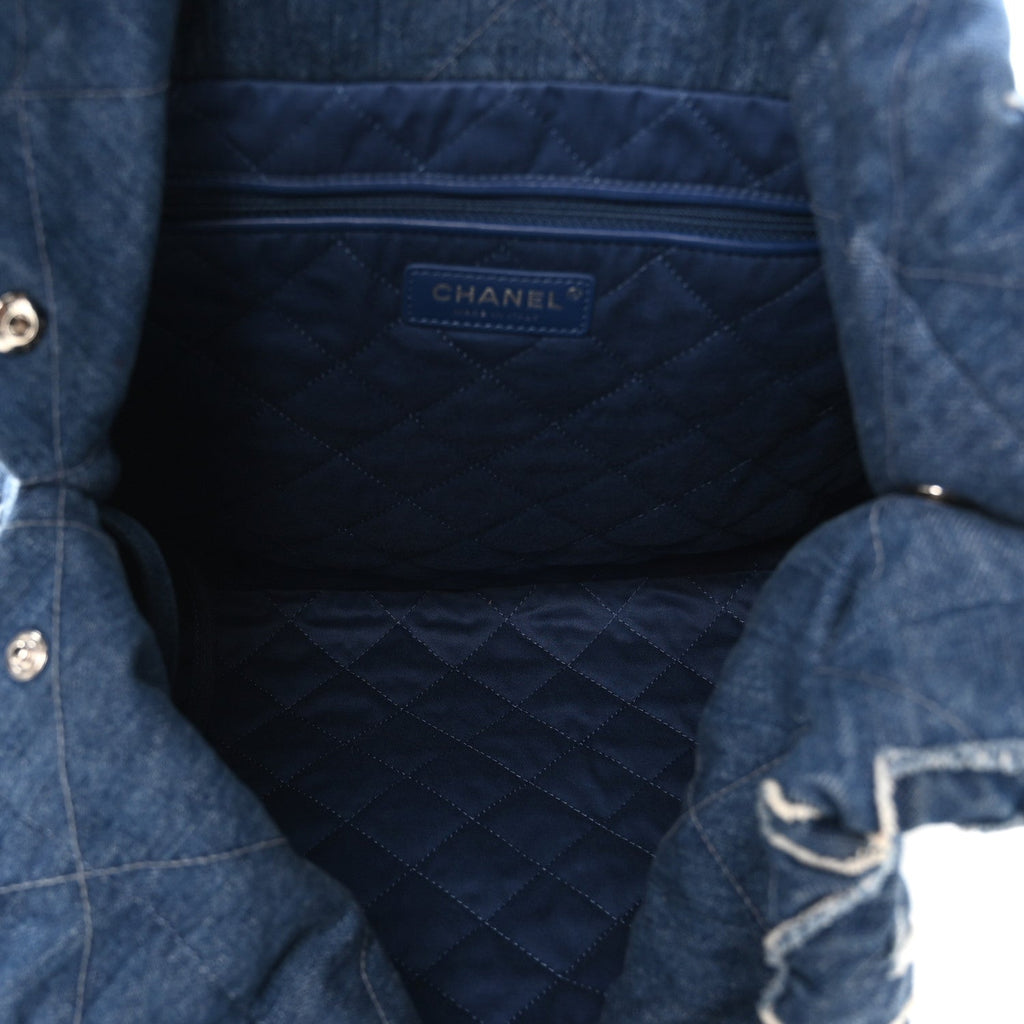 Denim Patchwork Logo Chanel 22 Blue