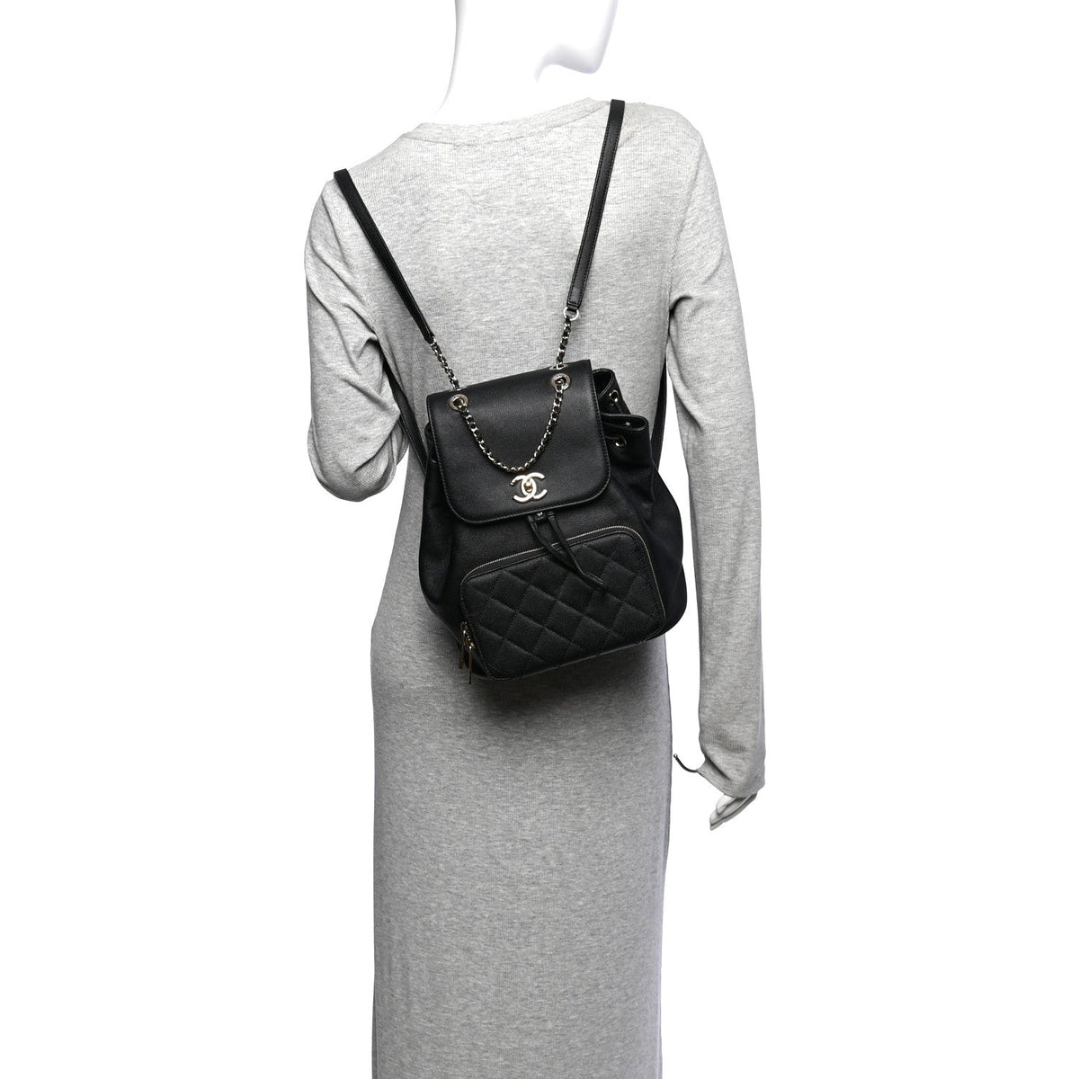 Caviar Quilted Business Affinity Backpack Black