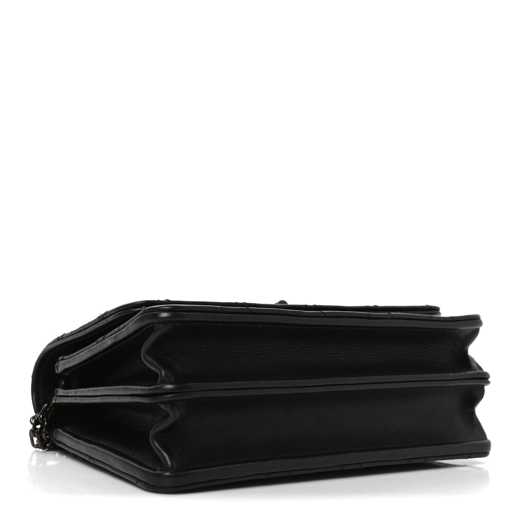 Aged Calfskin Quilted Mini Reissue Wallet On Chain WOC So Black