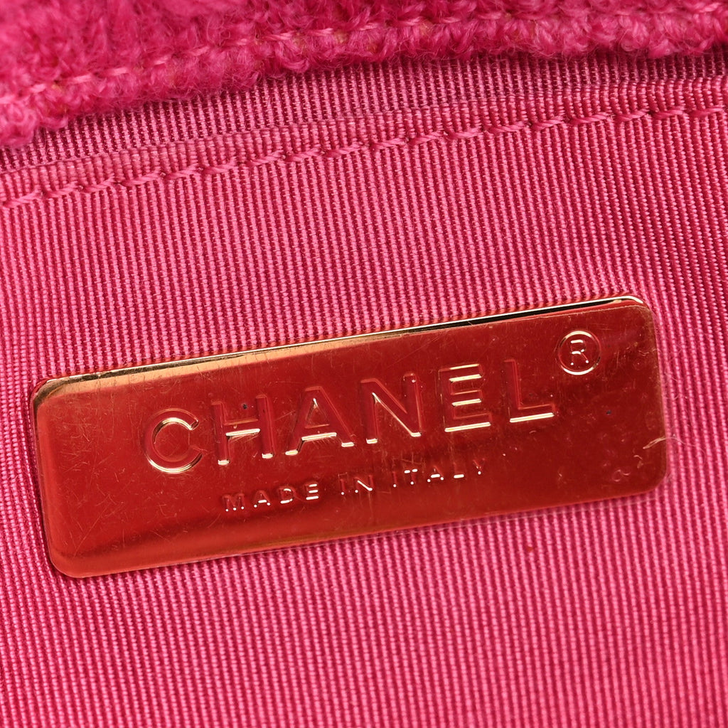 Tweed Quilted Chanel 19 Waist Bag Pink