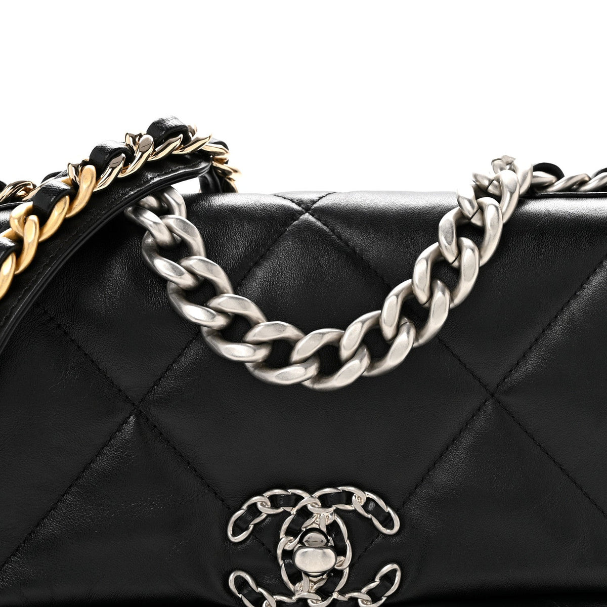 Lambskin Quilted Medium Chanel 19 Flap Black