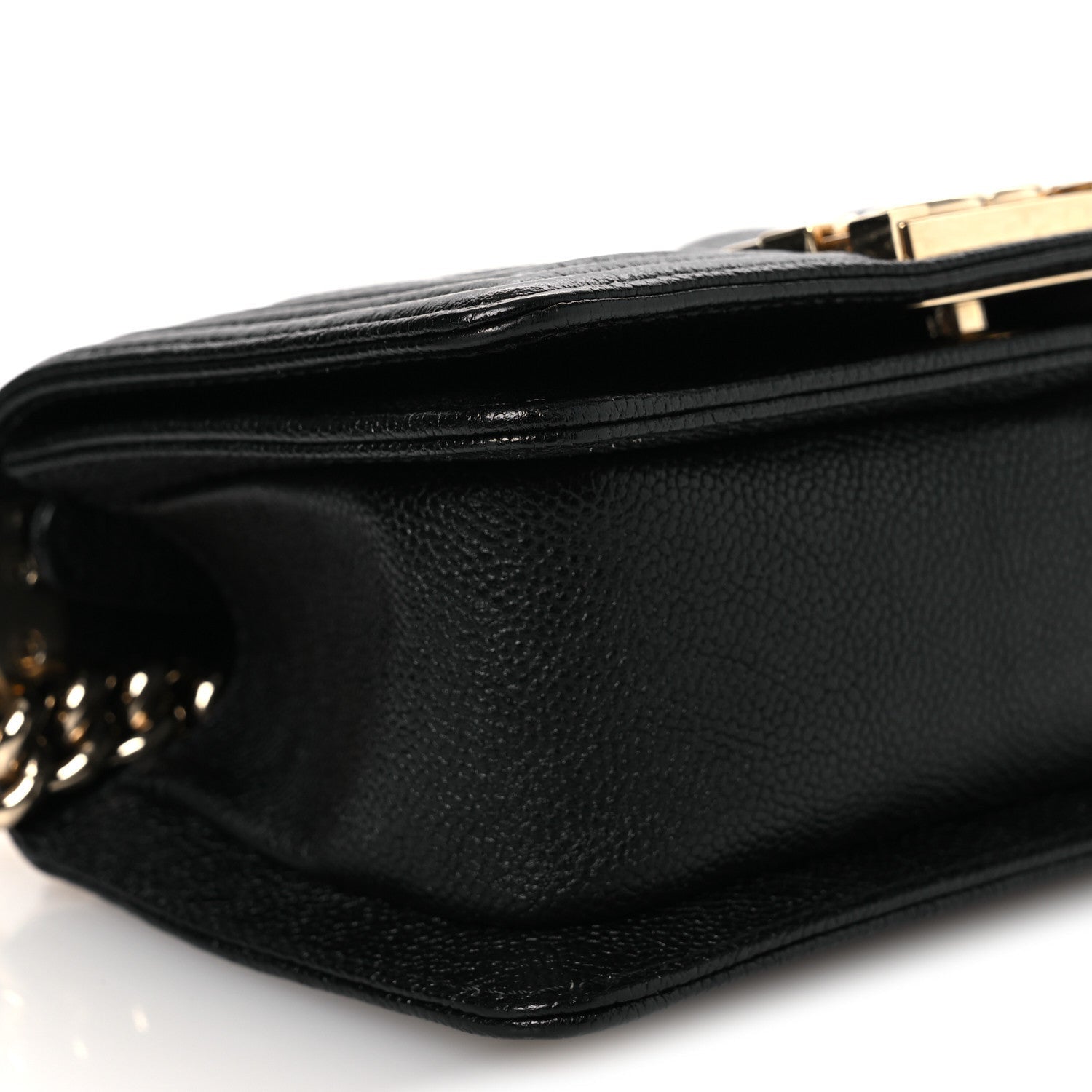 Caviar Chevron Quilted Mini Boy Flap Black Black