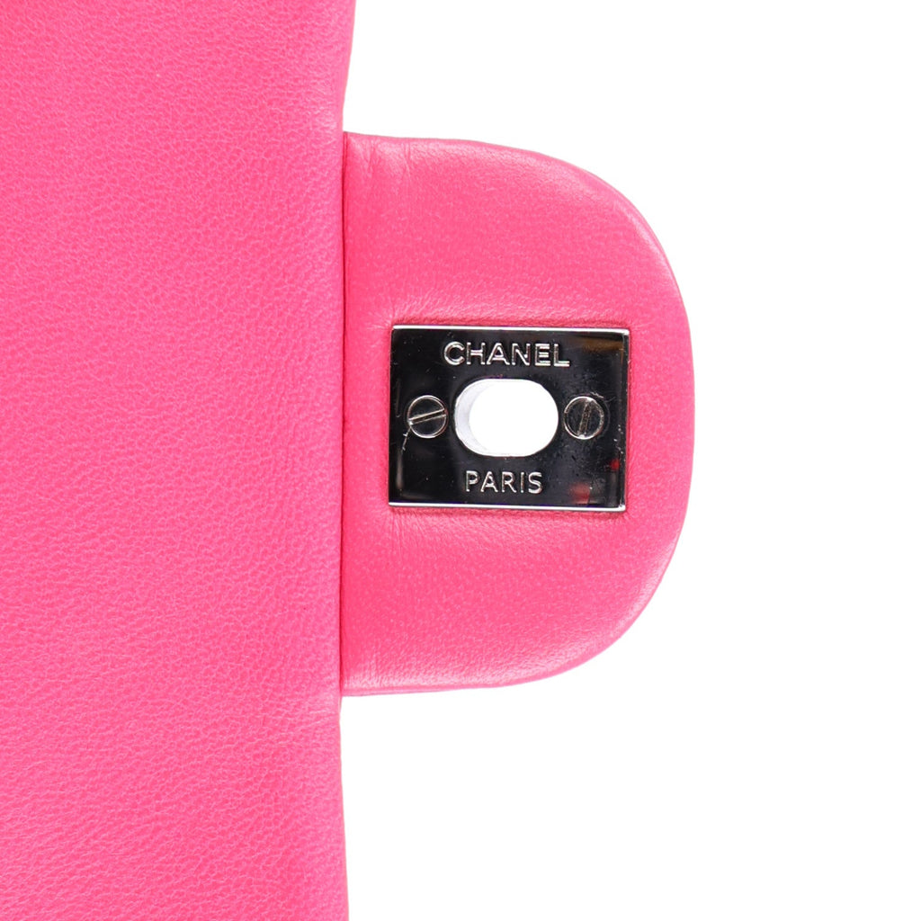 Lambskin Quilted Mini Square Flap Dark Pink