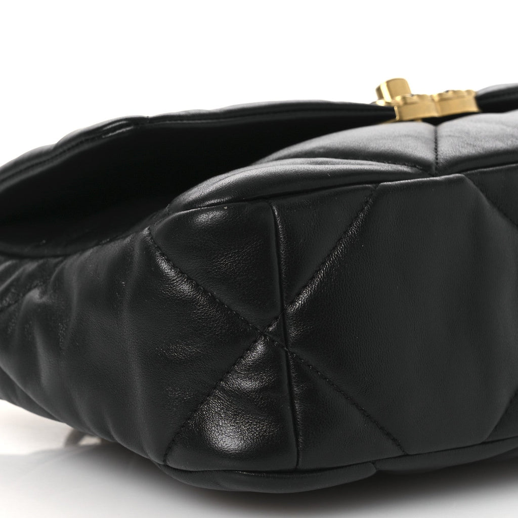 Lambskin Quilted Medium Chanel 19 Flap Black