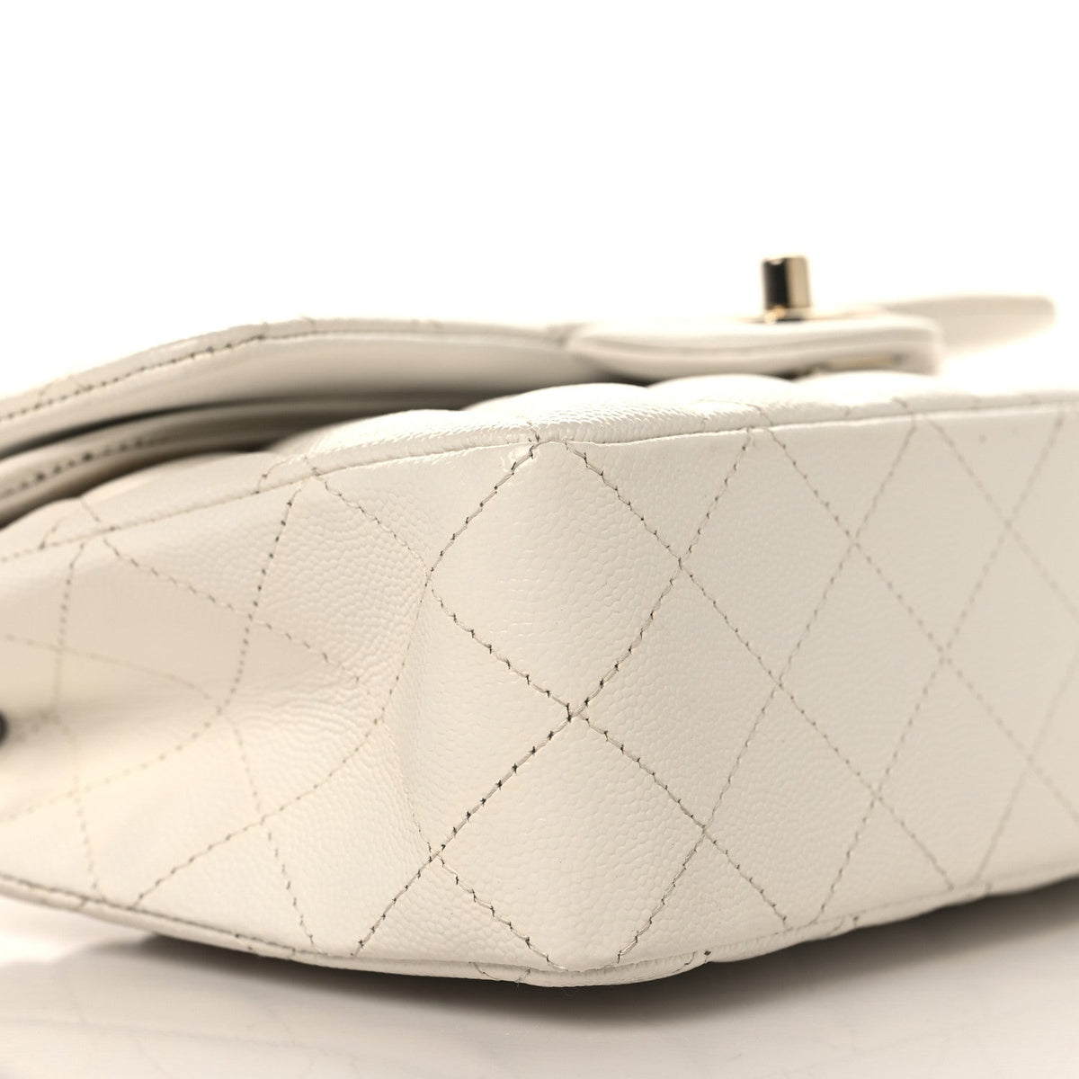 Caviar Quilted Small Double Flap White