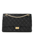 Aged Calfskin Quilted 2.55 Reissue 226 Flap Black