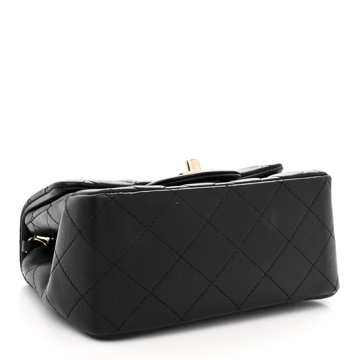 Lambskin Quilted Mini Square Flap Black