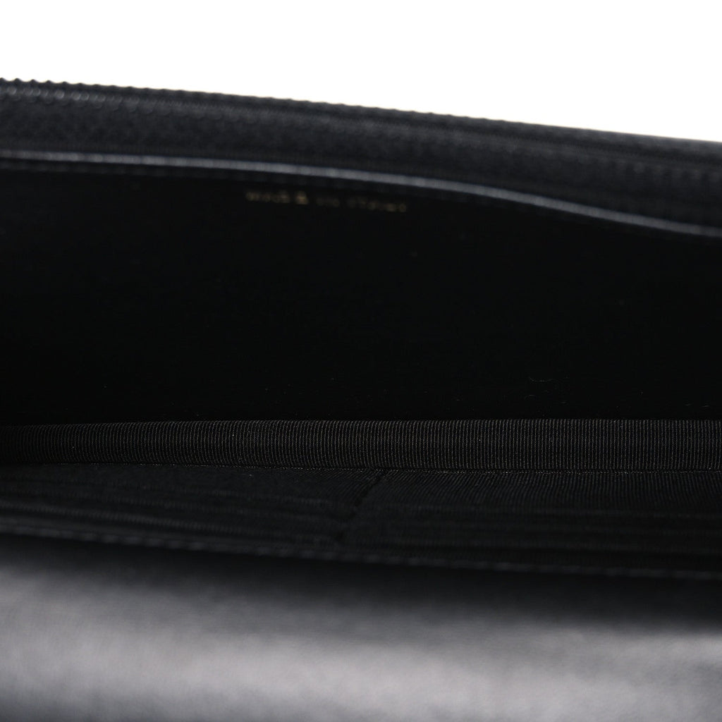 Lambskin Quilted Trendy CC Wallet On Chain WOC Black