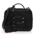 Tweed Quilted Medium CC Filigree Vanity Case Black