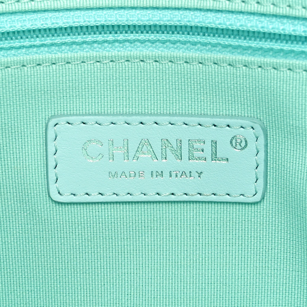 Shaded Calfskin Small Deauville Tote Light Green Turquoise Purple