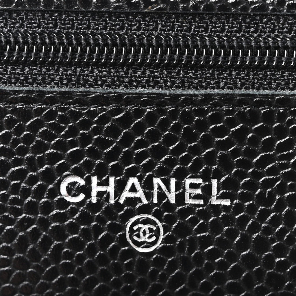 Caviar Quilted Wallet on Chain WOC Black
