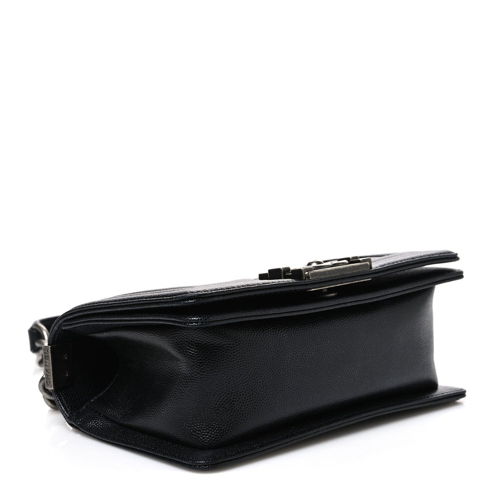 Caviar Quilted Small Boy Flap Black