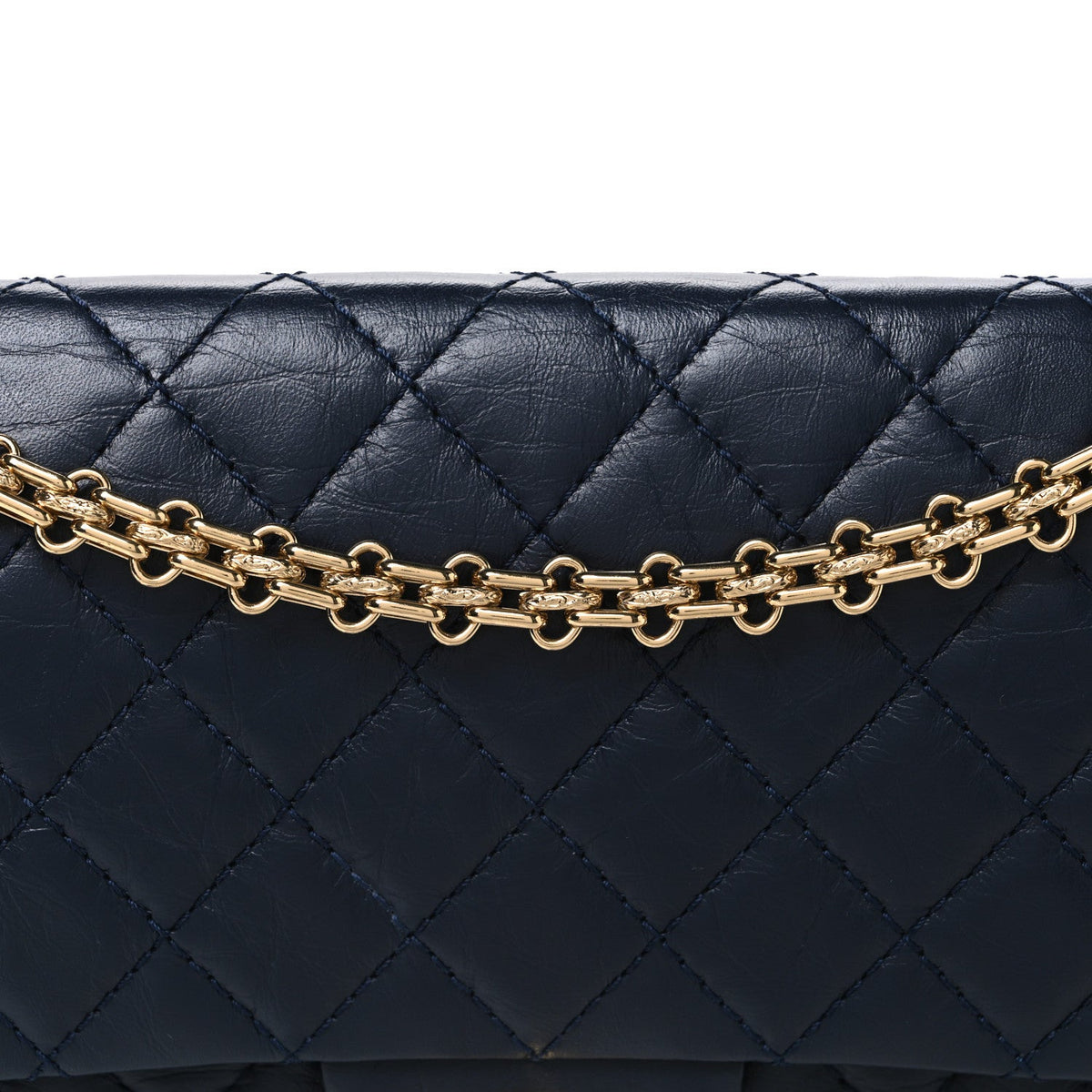 Aged Calfskin Quilted 2.55 Reissue 225 Flap Navy