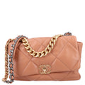 Lambskin Quilted Large Chanel 19 Flap Brown