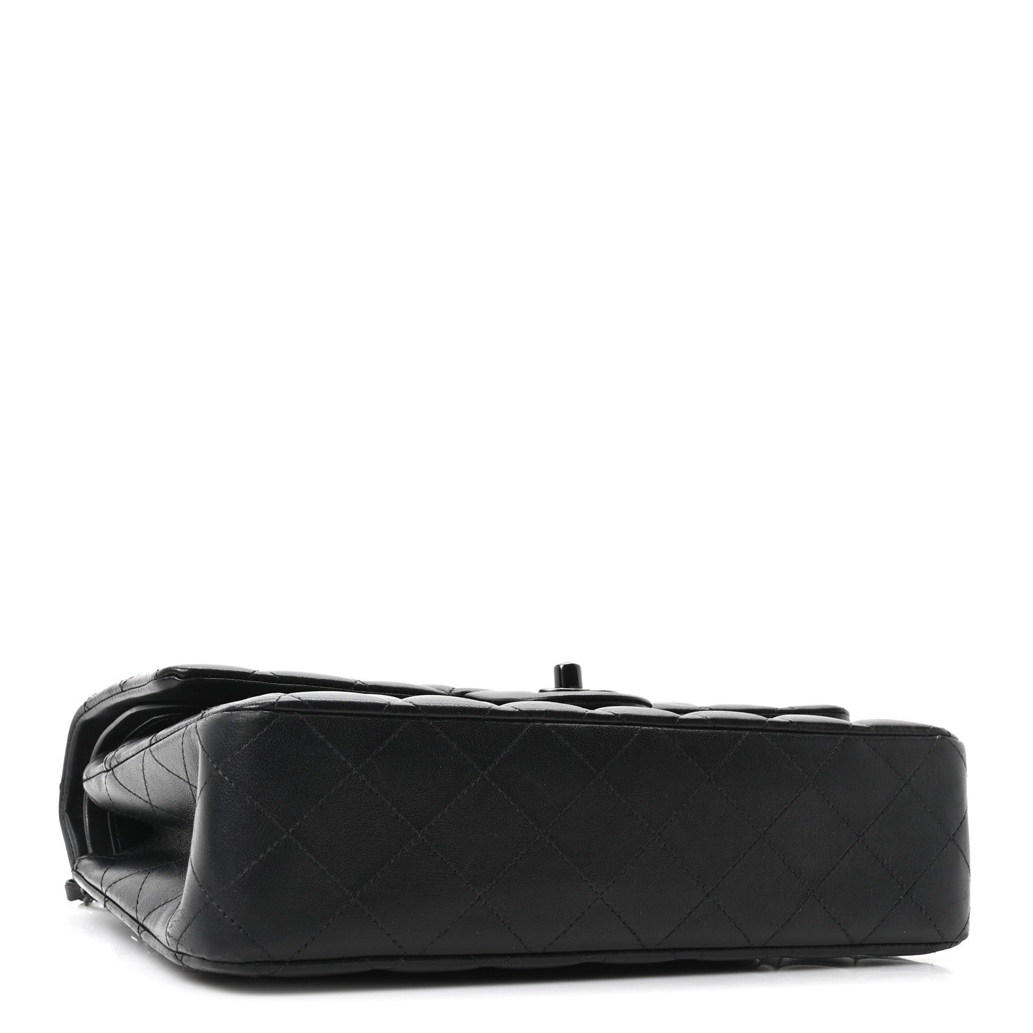 Lambskin Quilted Medium Double Flap So Black