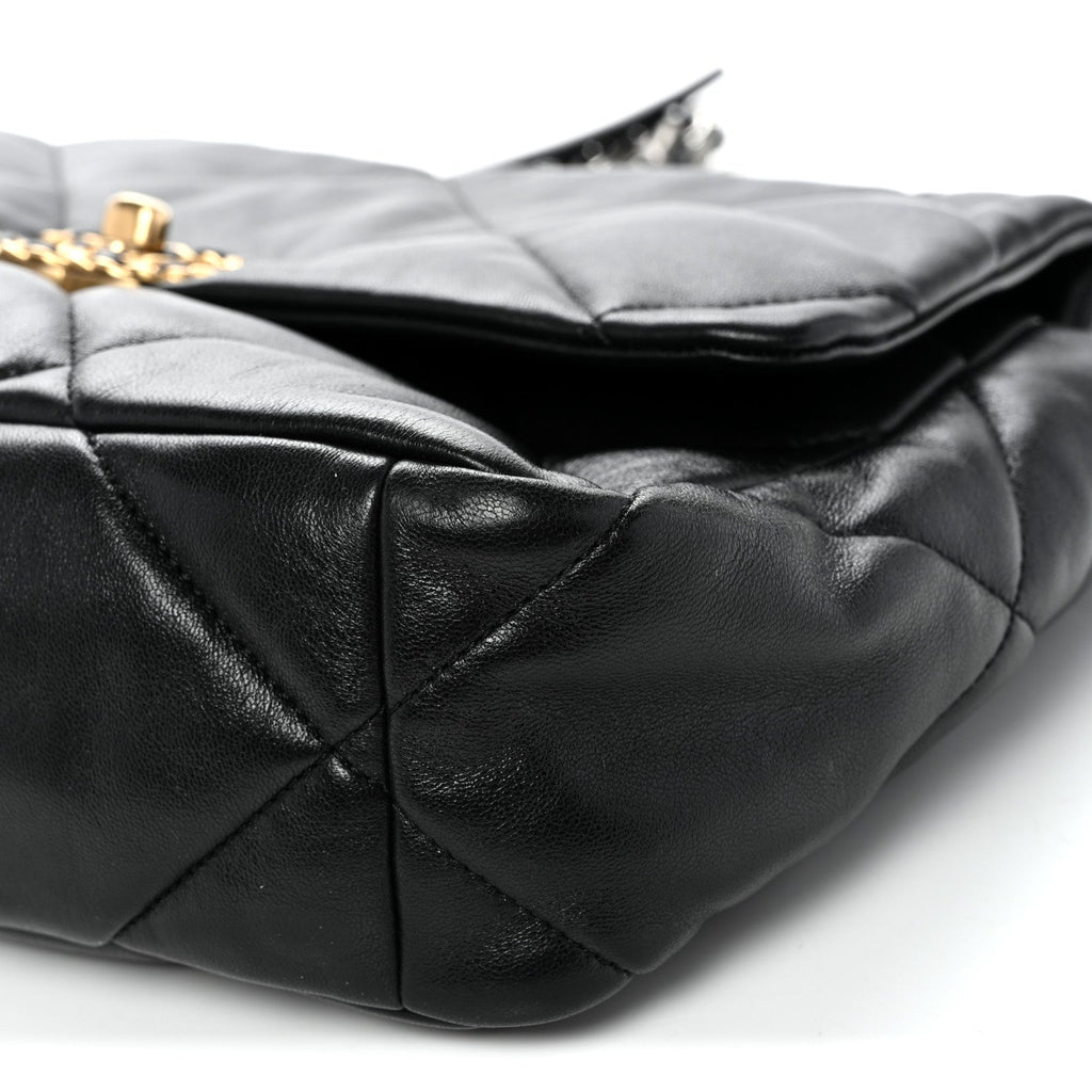 Lambskin Quilted Large Chanel 19 Flap Black