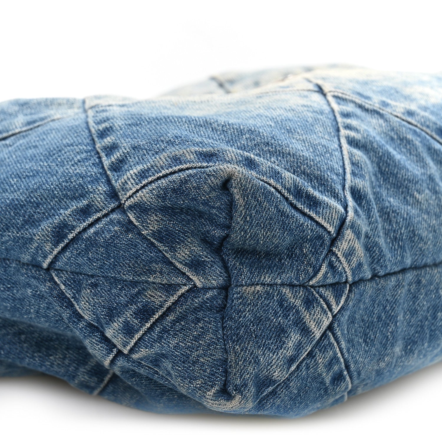 Denim Quilted Small Chanel 22 Blue