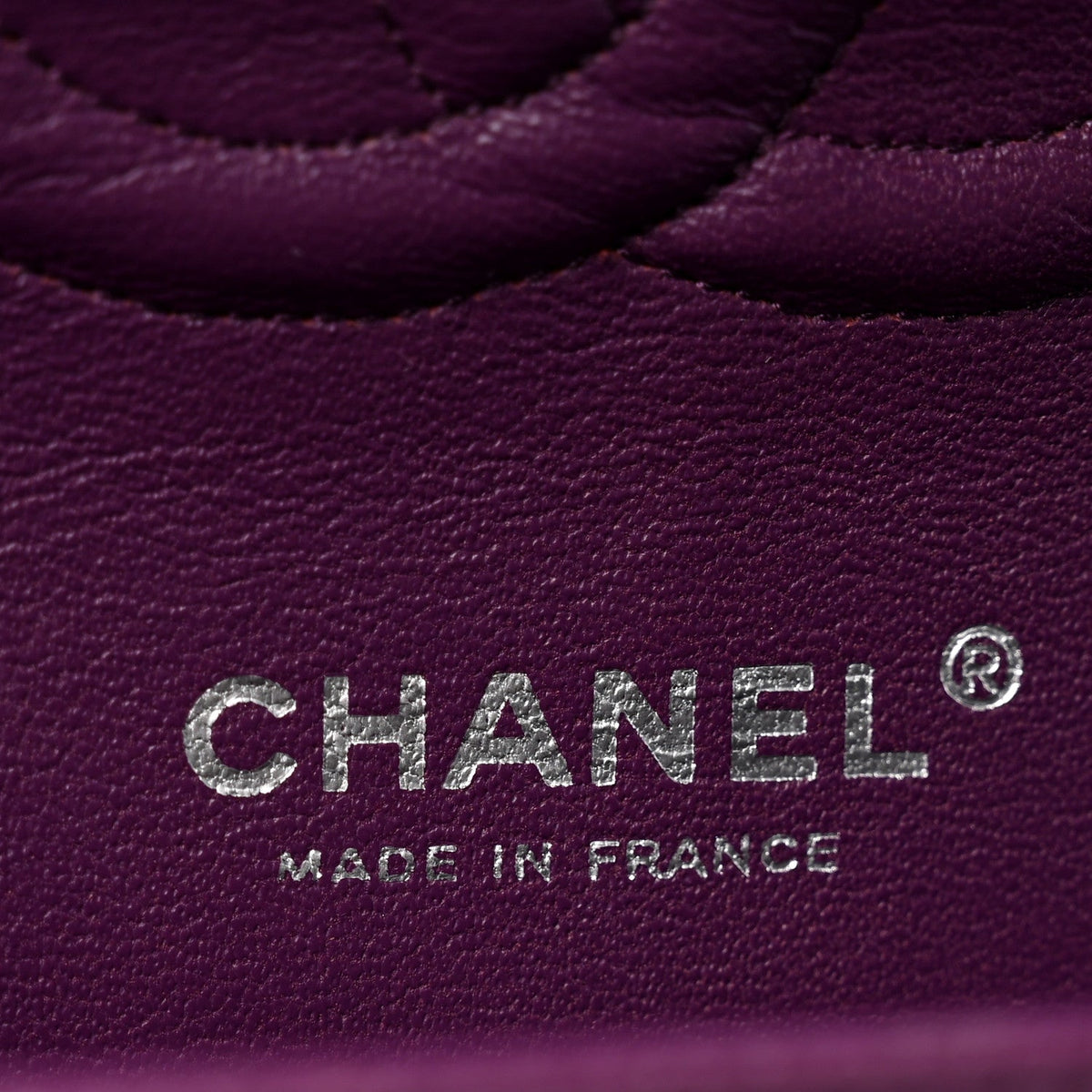 Caviar Quilted Medium Double Flap Purple