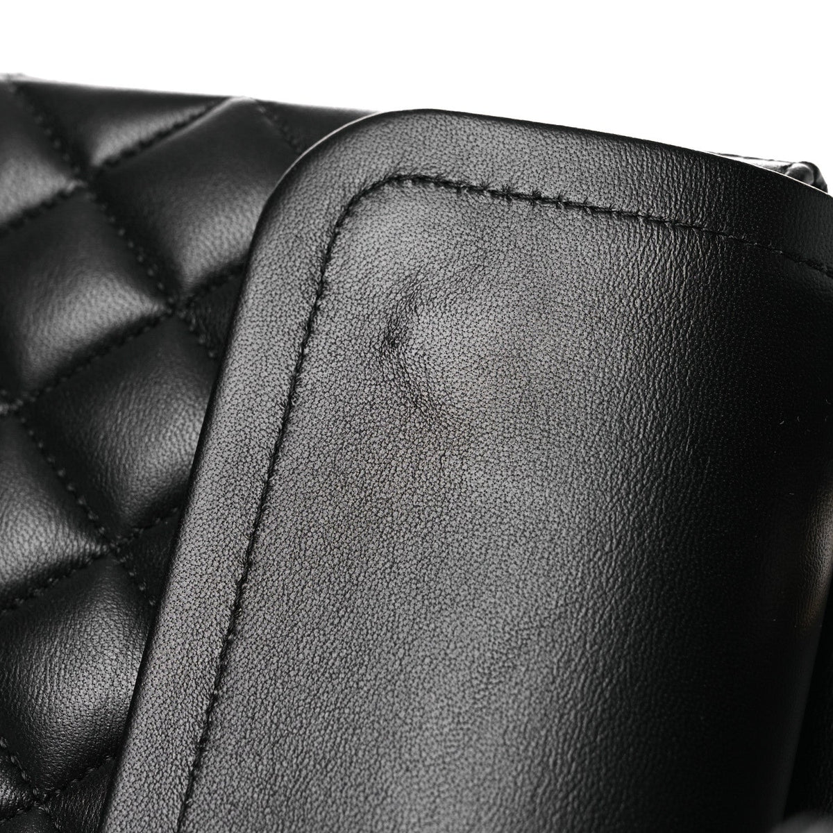 Lambskin Quilted Medium Double Flap Black