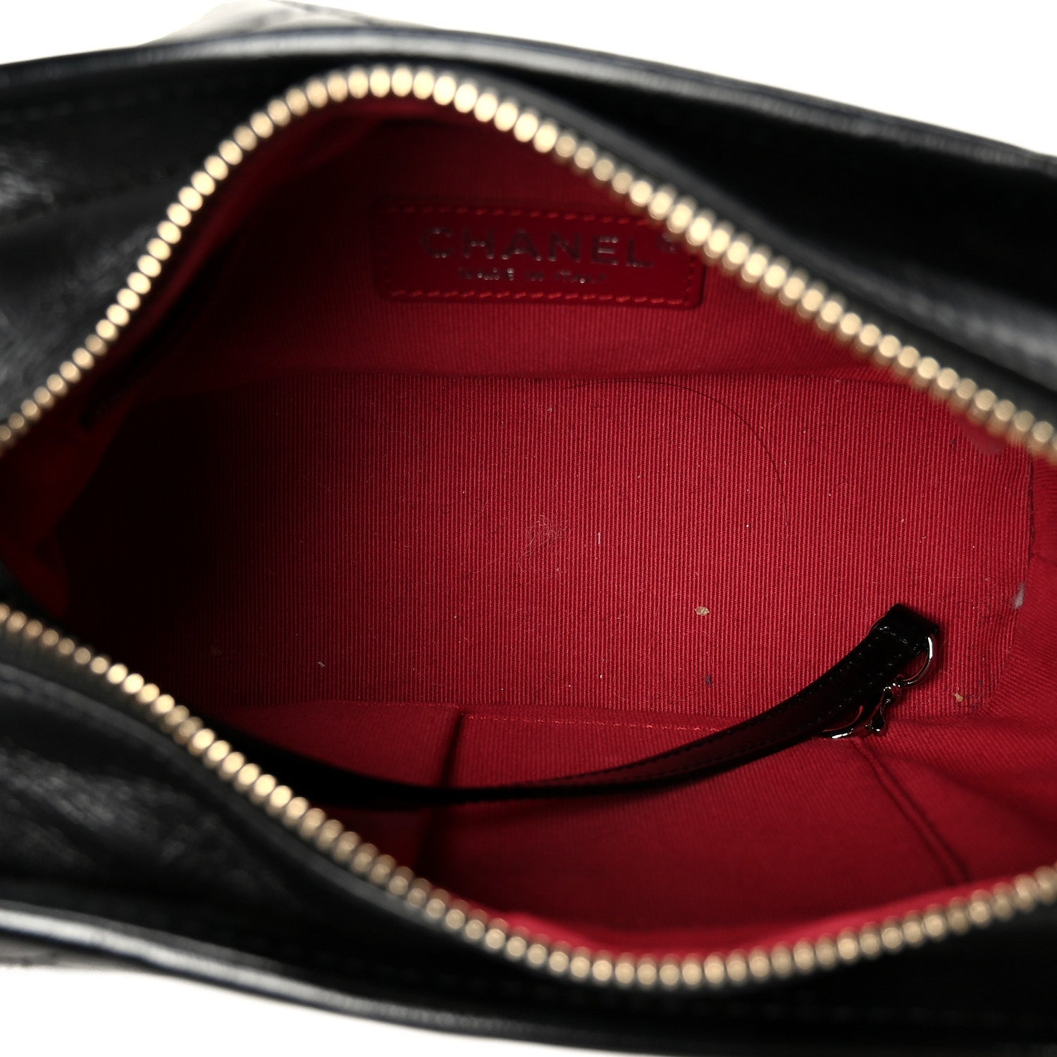 Aged Calfskin Quilted Small Gabrielle Hobo Black