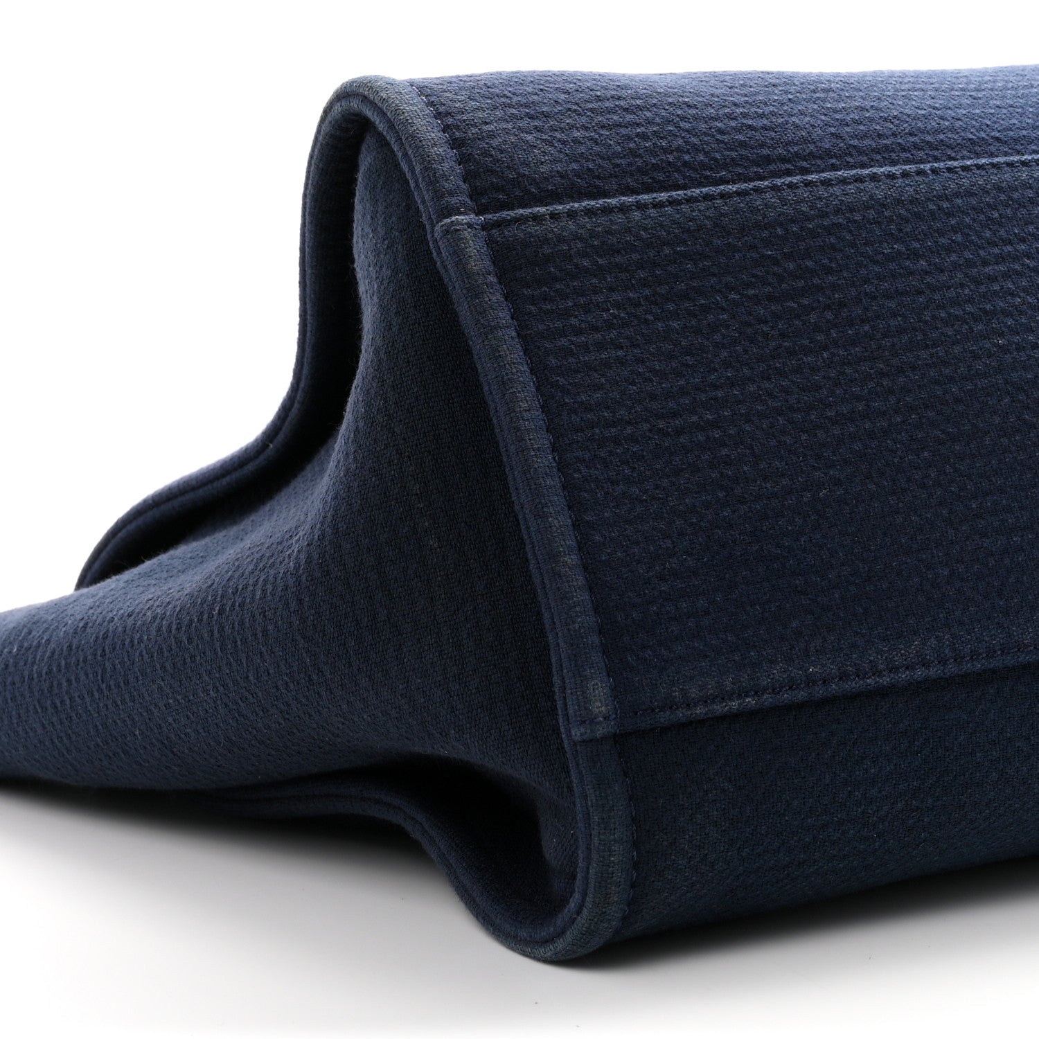 Mixed Fibers Calfskin Medium Deauville Tote Navy Blue