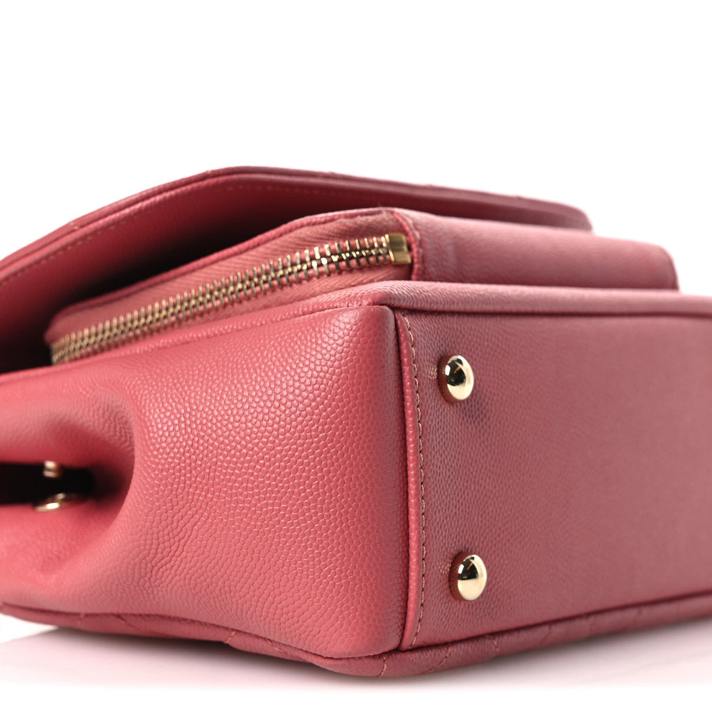 Caviar Quilted Small Business Affinity Flap Pink