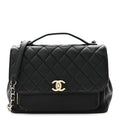Caviar Quilted Large Business Affinity Flap Black Black