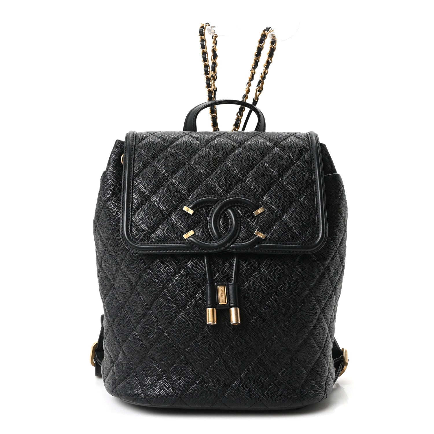 Caviar Quilted Filigree Backpack Black