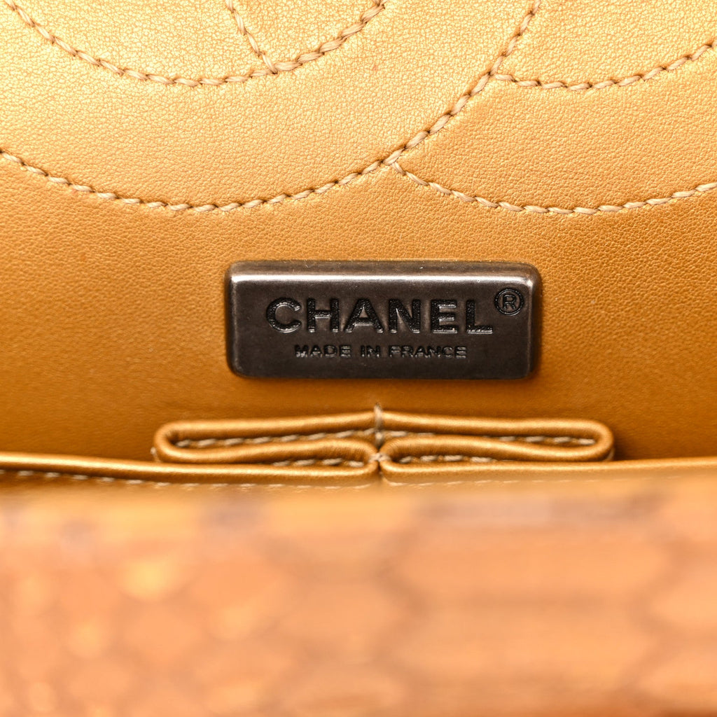Metallic Snakeskin 2.55 Reissue 226 Flap Gold