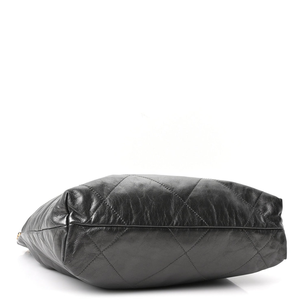Metallic Calfskin Quilted Small Chanel 22 Ruthenium