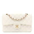 Caviar Quilted Small Double Flap White