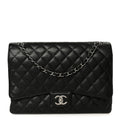 Caviar Quilted Maxi Double Flap Black