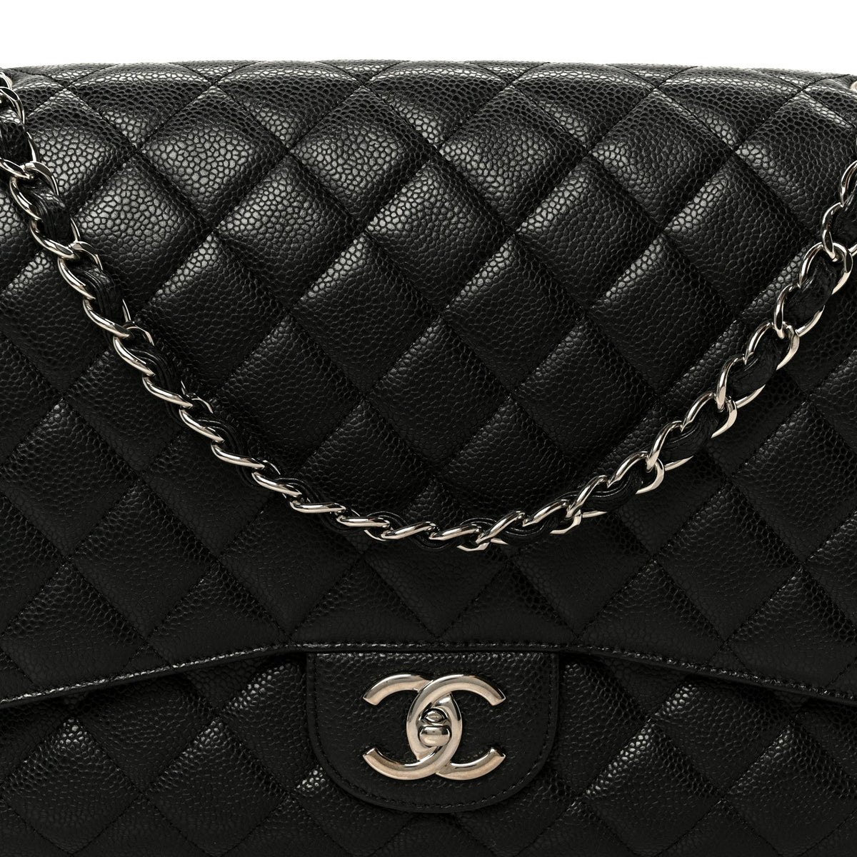 Caviar Quilted Maxi Double Flap Black