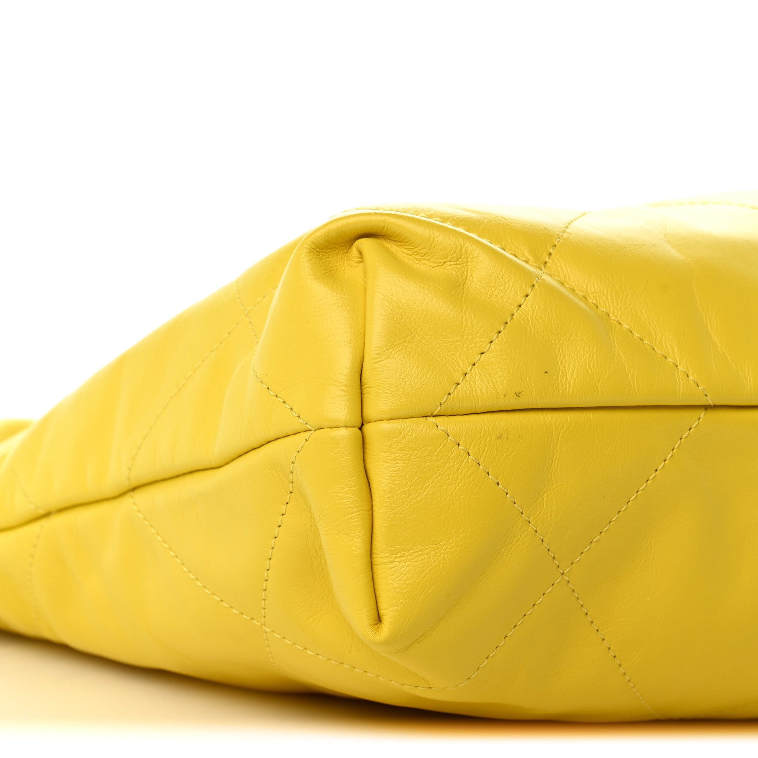 Shiny Calfskin Quilted Small Chanel 22 Yellow