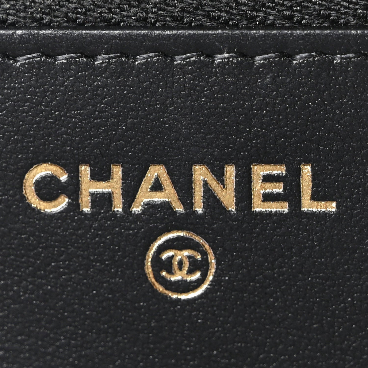 Caviar Quilted Camellia Wallet On Chain WOC Black