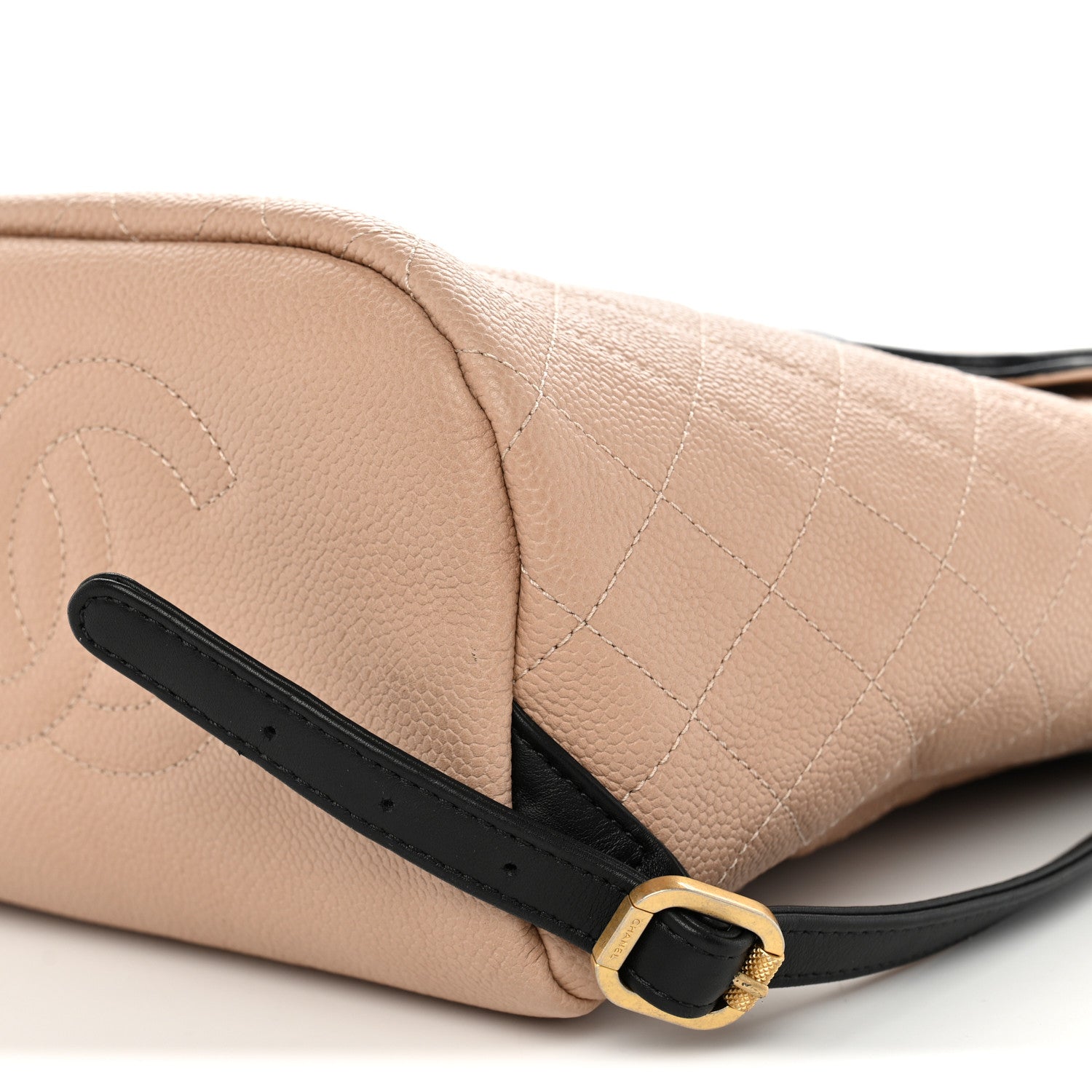 Caviar Quilted Filigree Backpack Beige Black
