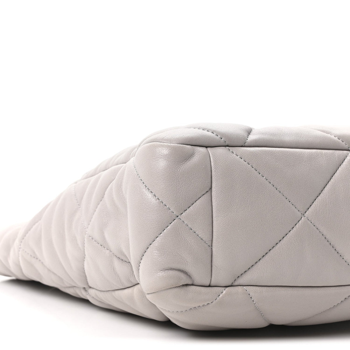 Lambskin Quilted Chanel 19 Shopping Bag Grey