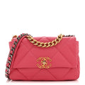 Goatskin Quilted Medium Chanel 19 Flap Dark Pink