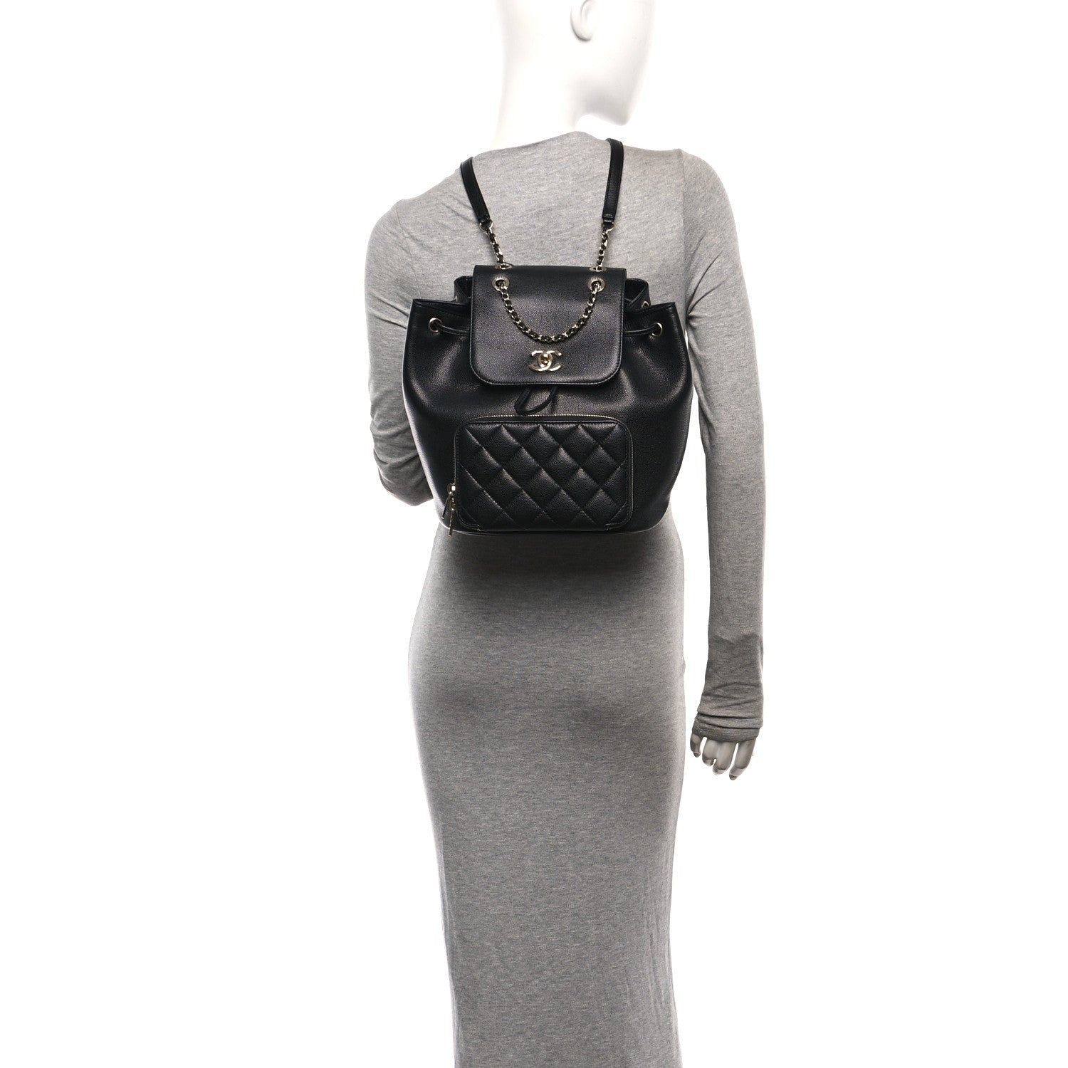 Caviar Quilted Business Affinity Backpack Black