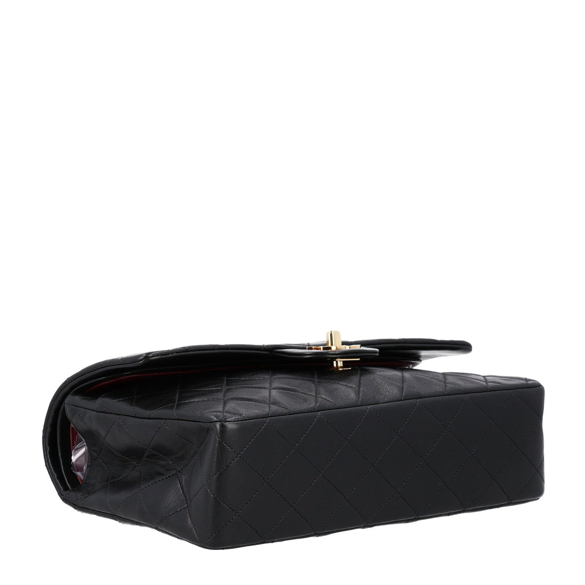 Lambskin Quilted Medium Double Flap Black
