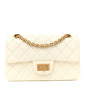 Aged Calfskin Quilted 2.55 Reissue Mini Flap White White